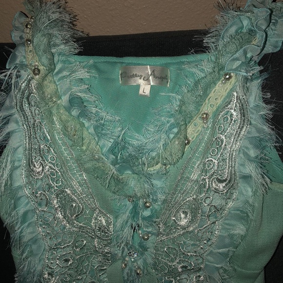 Mint green pretty angel top - Picture 2 of 2
